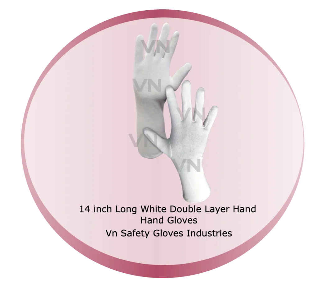 14 inch Long White Double Layer Hand Gloves